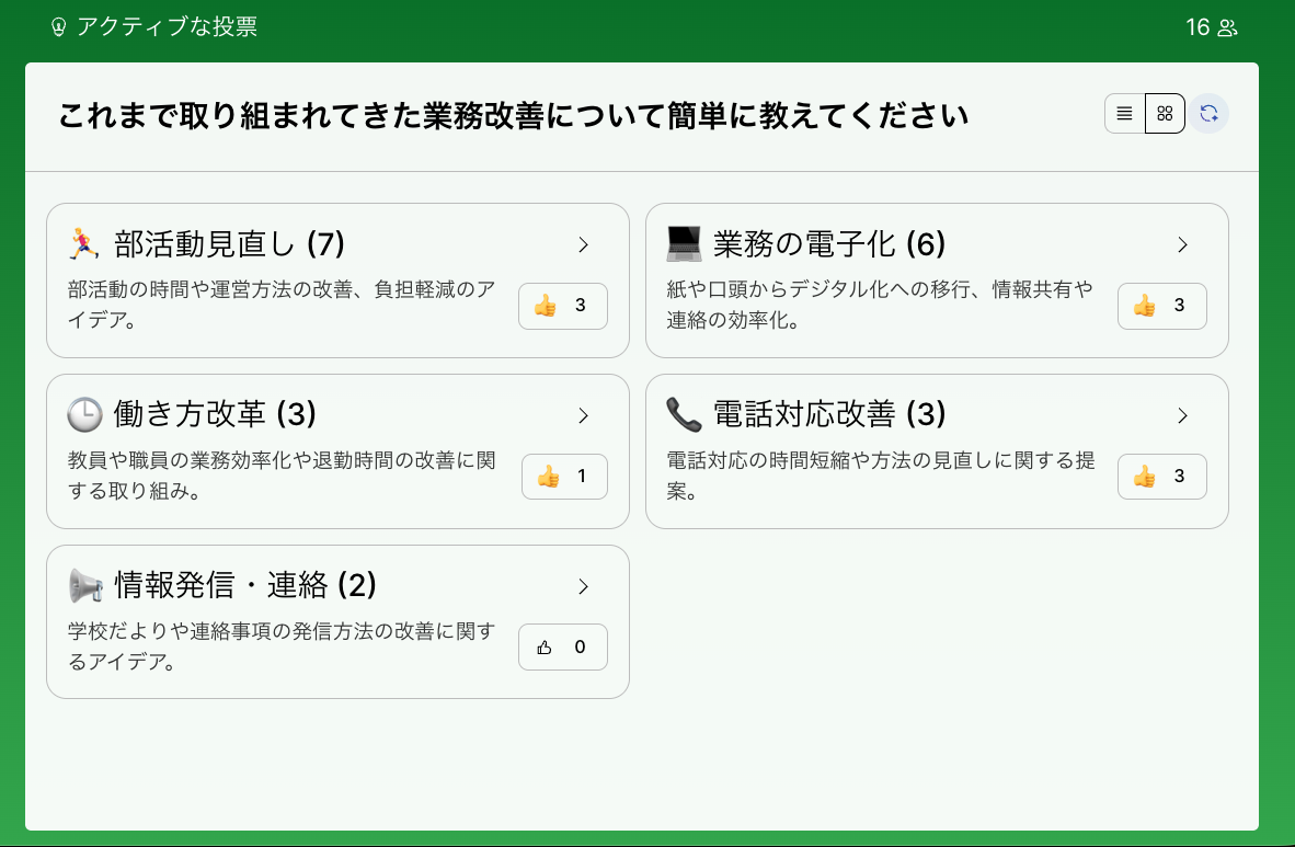 ライブアンケート結果 1